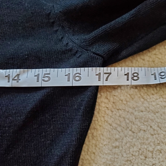 Calvin Klein wool blend black sweater dress looped fringe bottom Small S - Picture 11 of 11